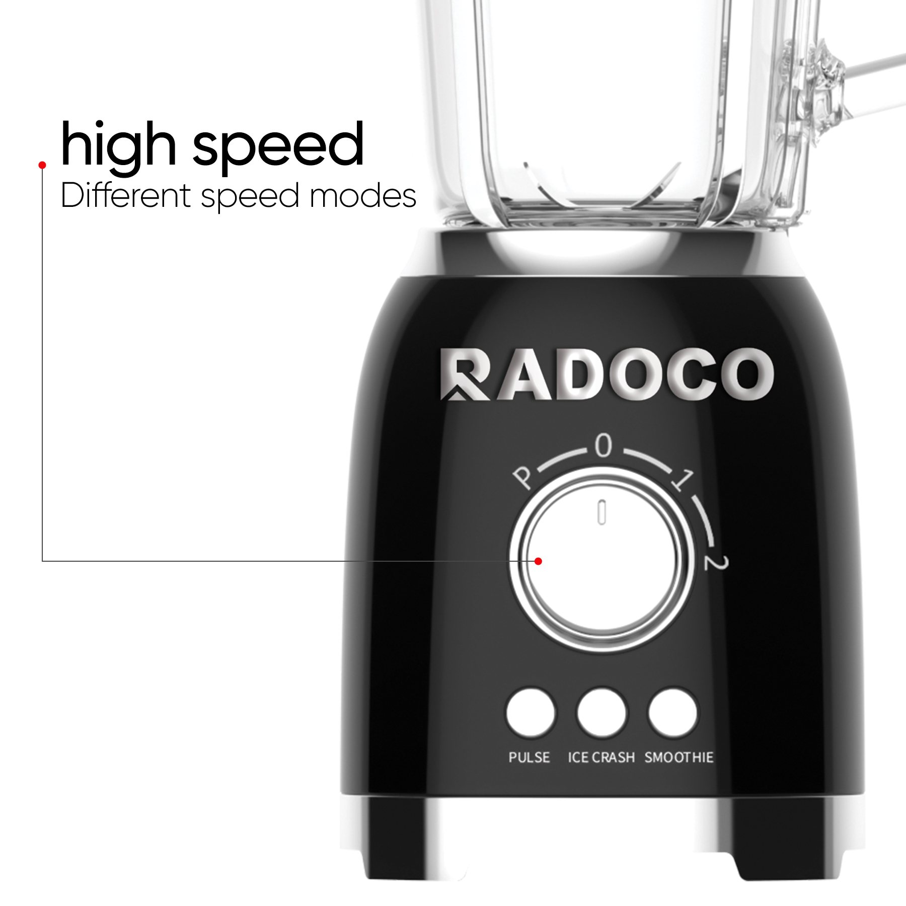 RADOCO Retro Blender 600W — Black — highlight 2