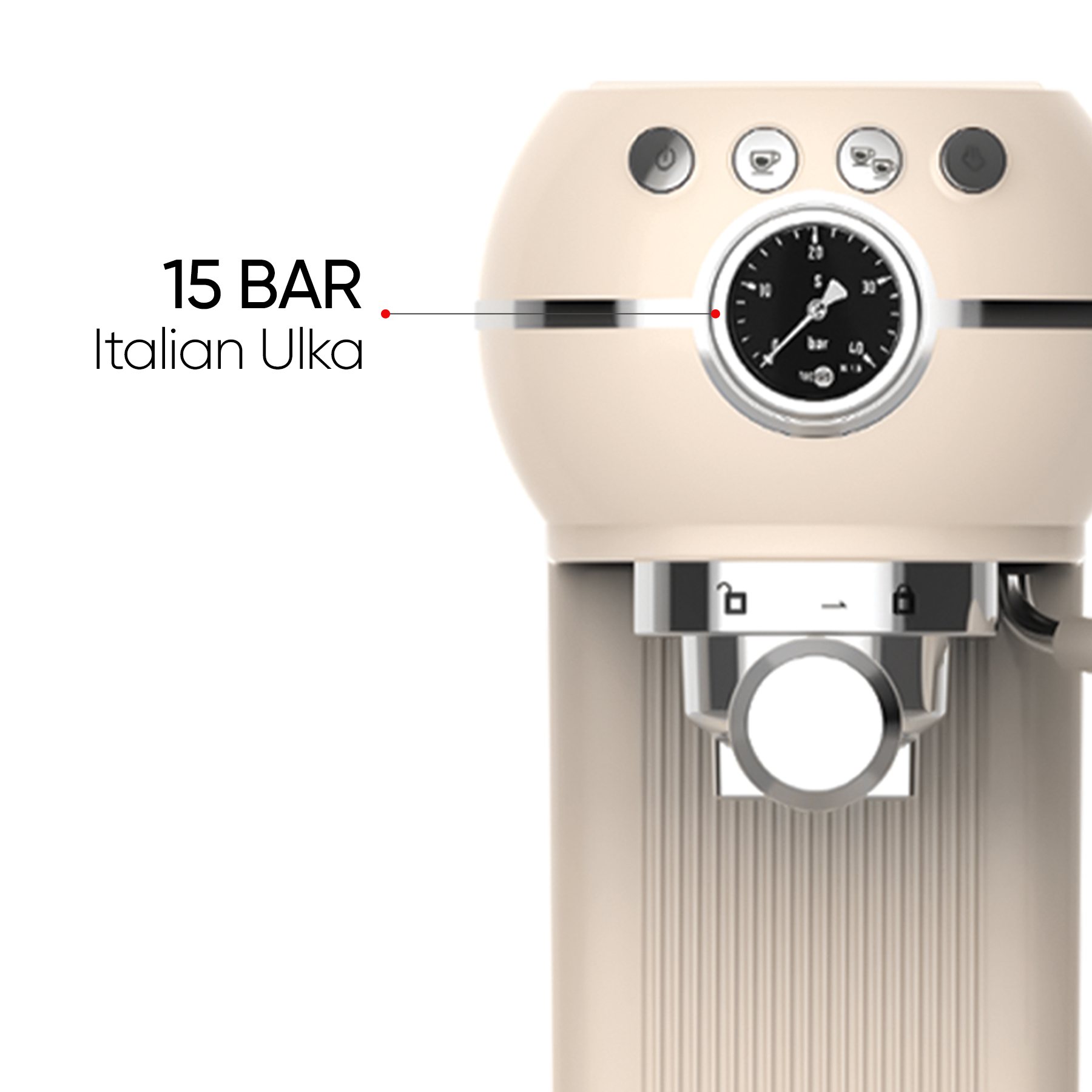 15 bars. Real crema.