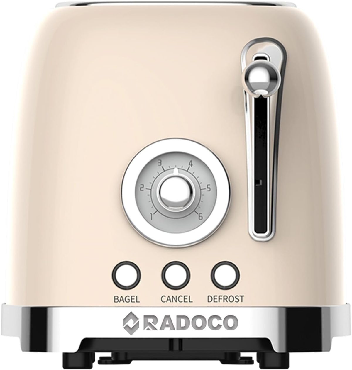 RADOCO Retro 2-Slice Toaster RD-LT3300 — Glossy Black