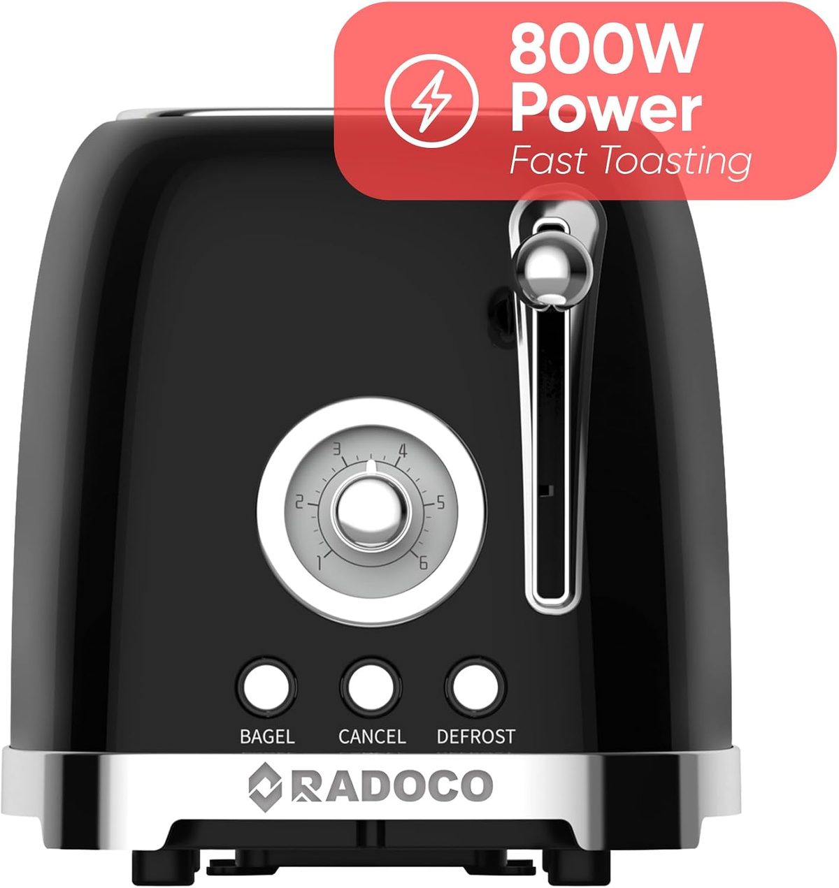 RADOCO Retro Kettle & Toaster Set — Black — highlight 3