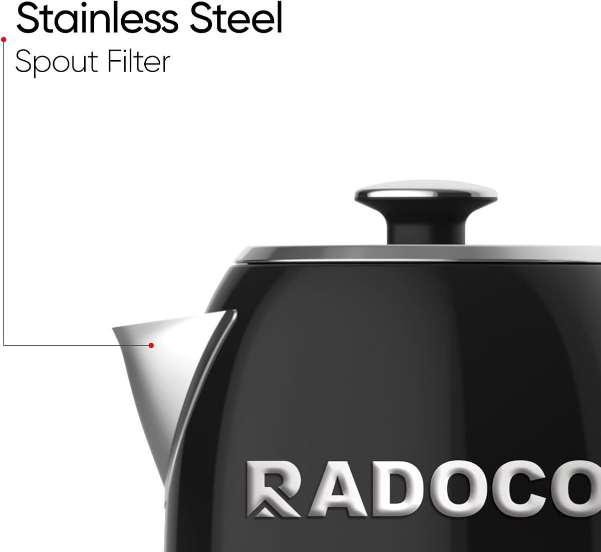 RADOCO Retro Kettle & Toaster Set — Black — highlight 5
