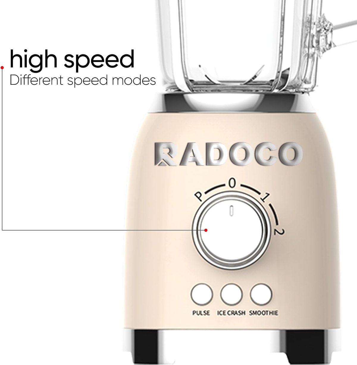RADOCO Retro Blender 600W — Cream — highlight 4