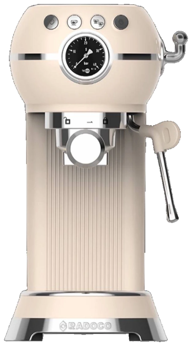 RADOCO Retro Espresso Machine RD-LE6400 — Glossy Cream