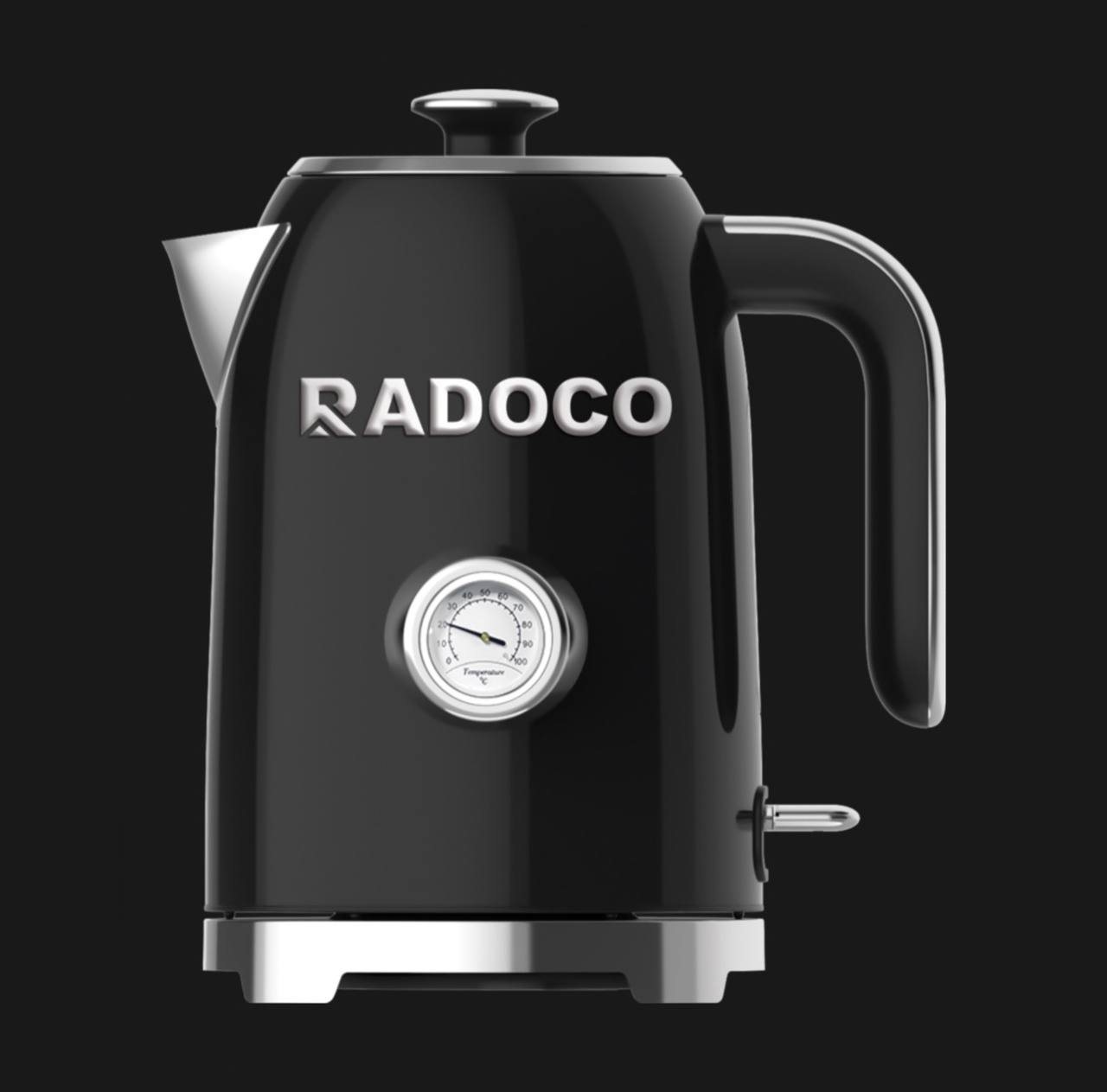 RADOCO Retro Kettle & Toaster Set — Black — detail 1