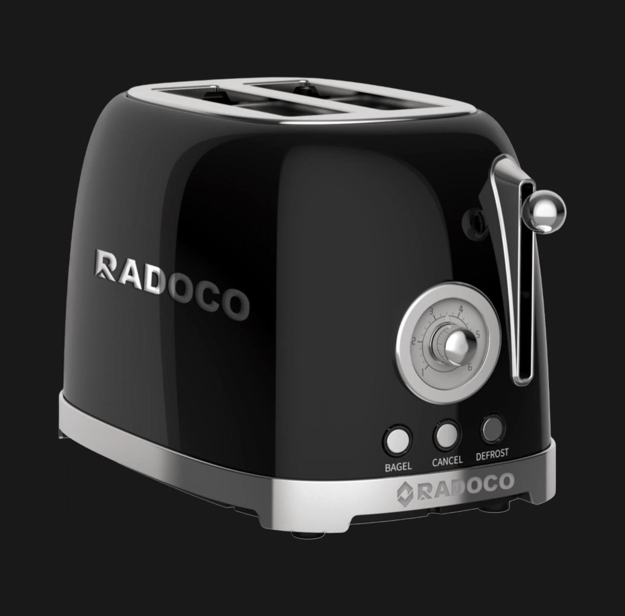 RADOCO Retro Kettle & Toaster Set — Black — detail 2